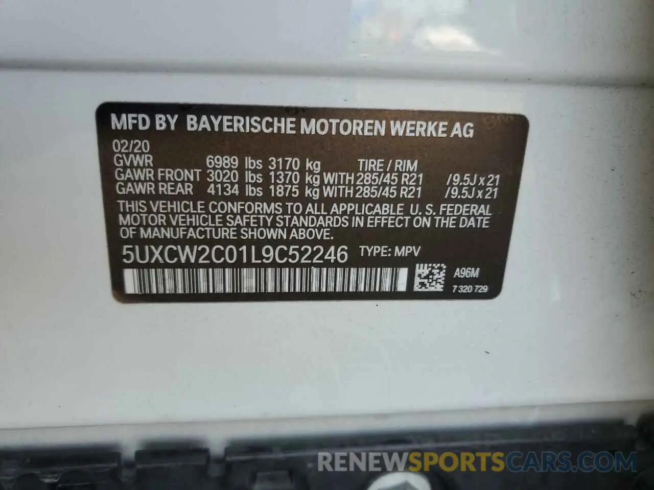 13 fotografías del automóvil dañado 5UXCW2C01L9C52246 BMW X7 2020