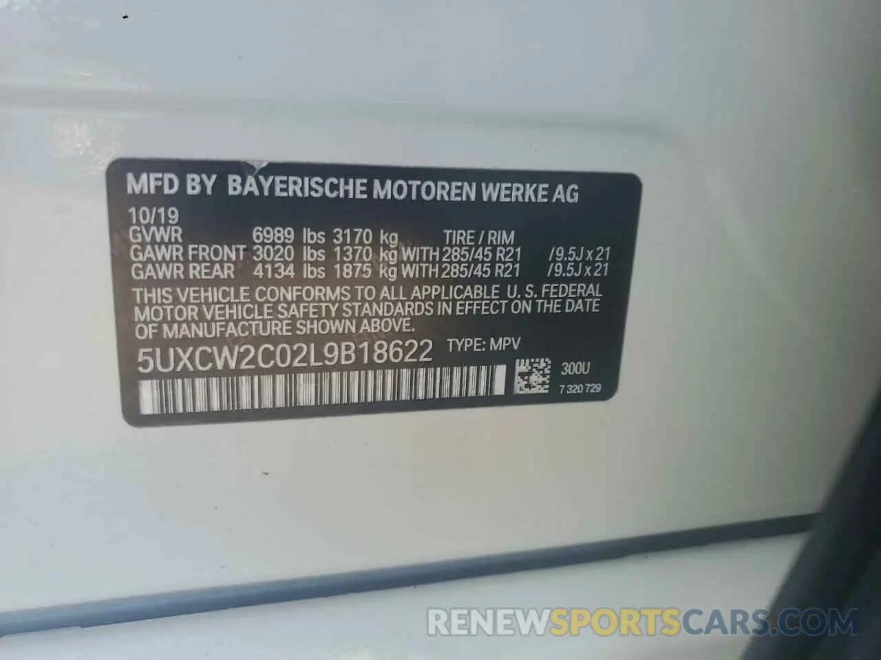 13 fotografías del automóvil dañado 5UXCW2C02L9B18622 BMW X7 2020