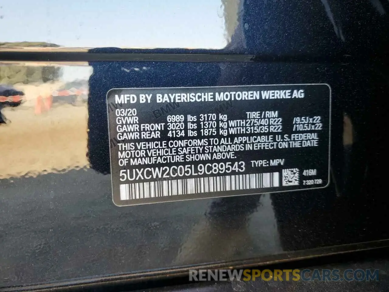 14 fotografías del automóvil dañado 5UXCW2C05L9C89543 BMW X7 2020