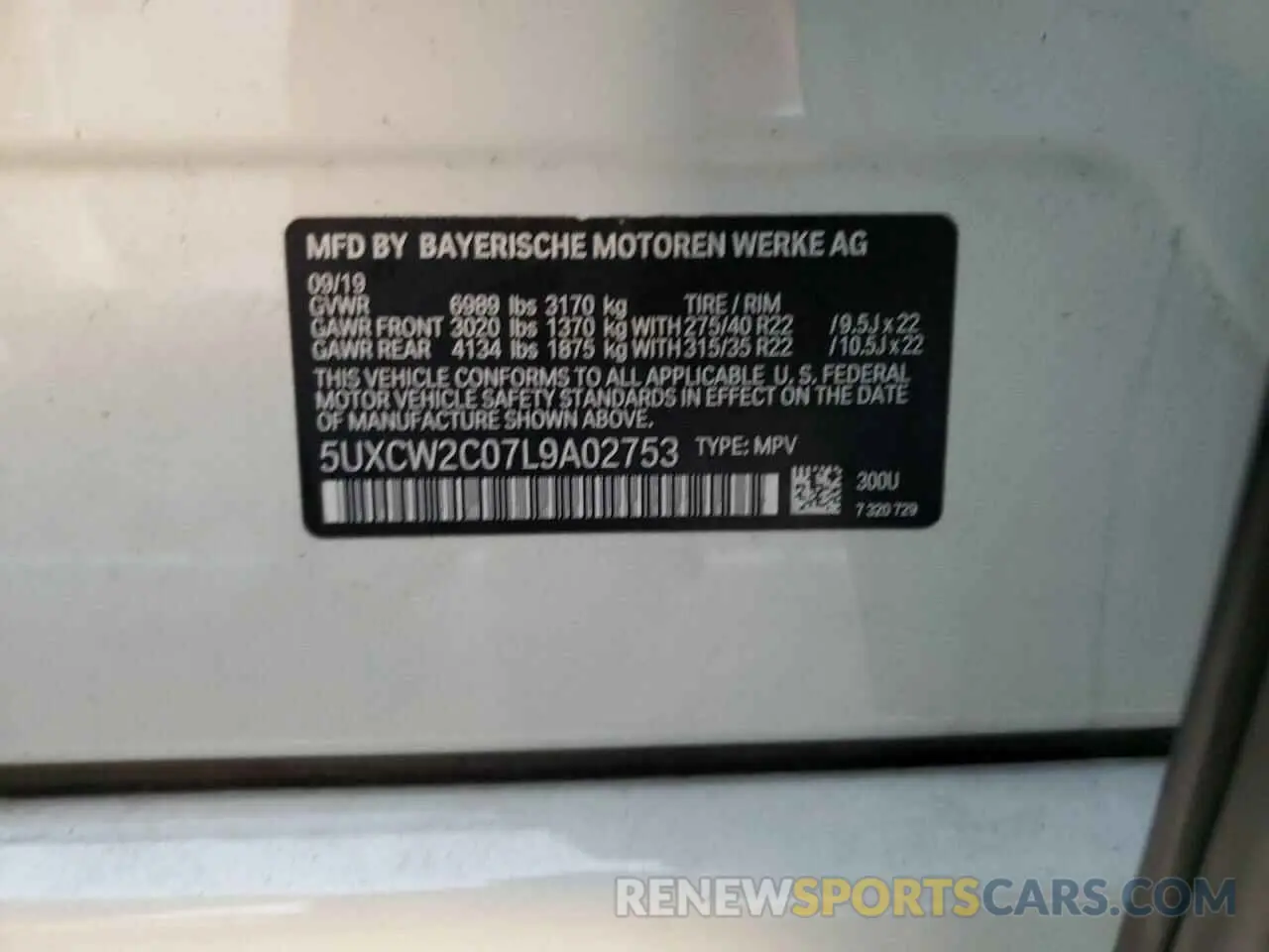 13 fotografías del automóvil dañado 5UXCW2C07L9A02753 BMW X7 2020