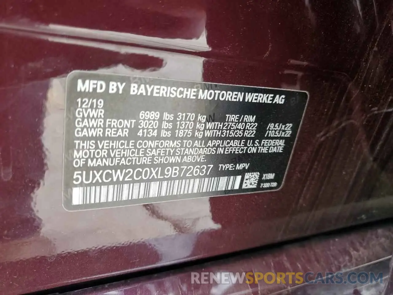 14 fotografías del automóvil dañado 5UXCW2C0XL9B72637 BMW X7 2020