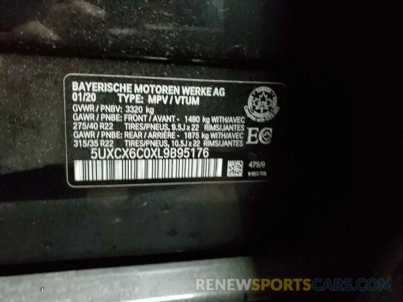 14 fotografías del automóvil dañado 5UXCX6C0XL9B95176 BMW X7 2020
