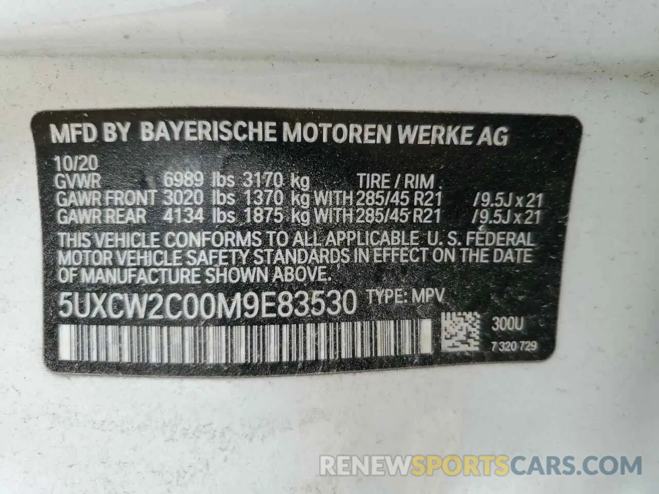 13 fotografías del automóvil dañado 5UXCW2C00M9E83530 BMW X7 2021