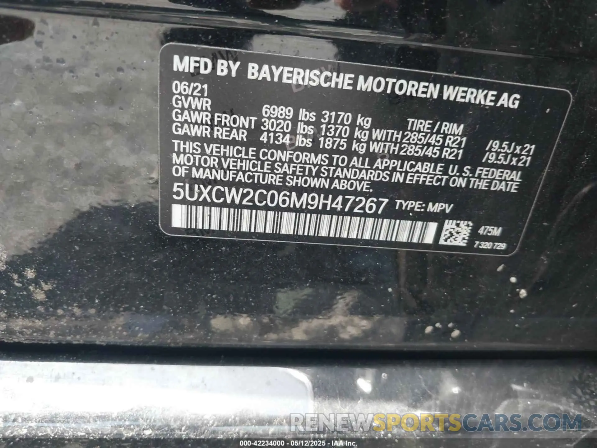 9 fotografías del automóvil dañado 5UXCW2C06M9H47267 BMW X7 2021