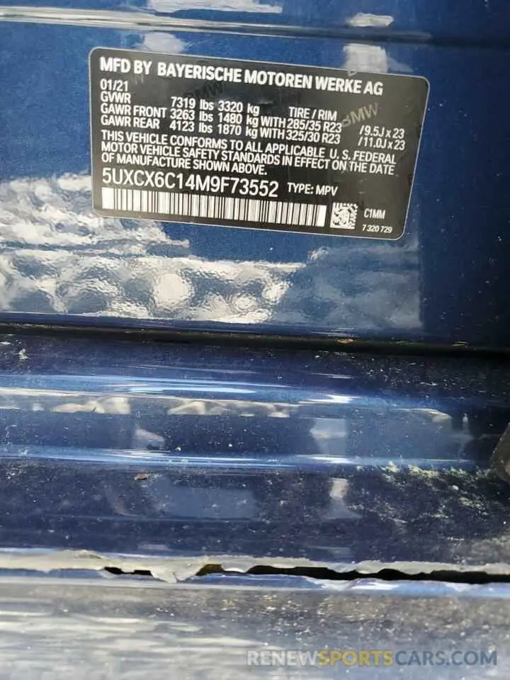 14 fotografías del automóvil dañado 5UXCX6C14M9F73552 BMW X7 2021