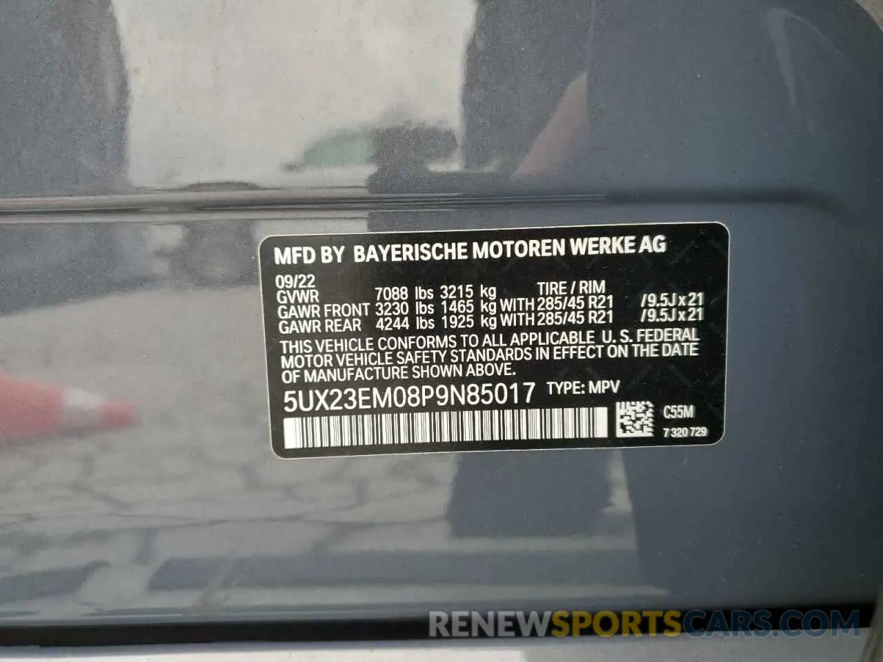 13 fotografías del automóvil dañado 5UX23EM08P9N85017 BMW X7 2023