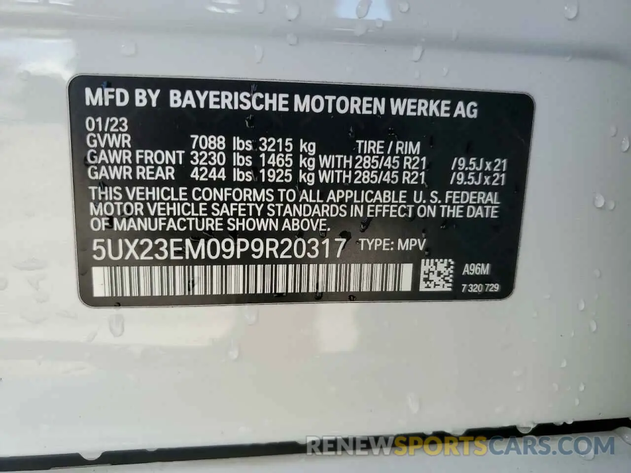 14 fotografías del automóvil dañado 5UX23EM09P9R20317 BMW X7 2023