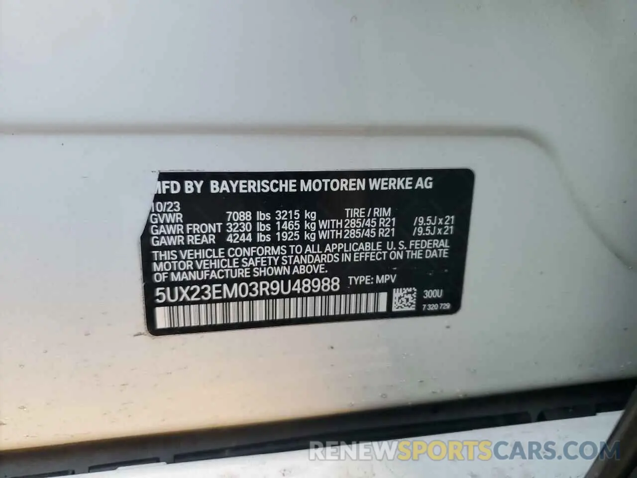 13 fotografías del automóvil dañado 5UX23EM03R9U48988 BMW X7 2024