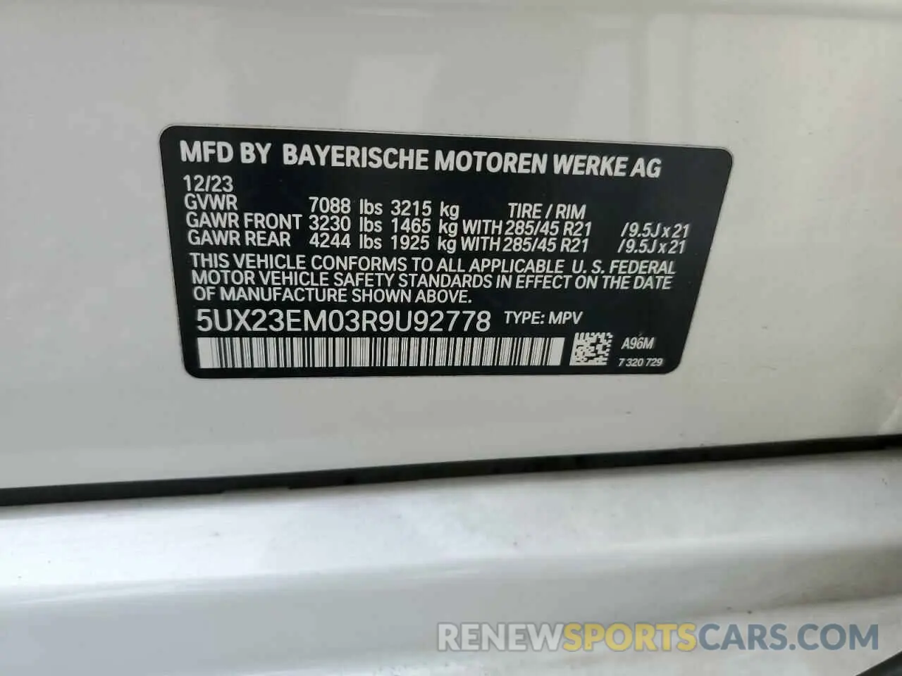 13 fotografías del automóvil dañado 5UX23EM03R9U92778 BMW X7 2024