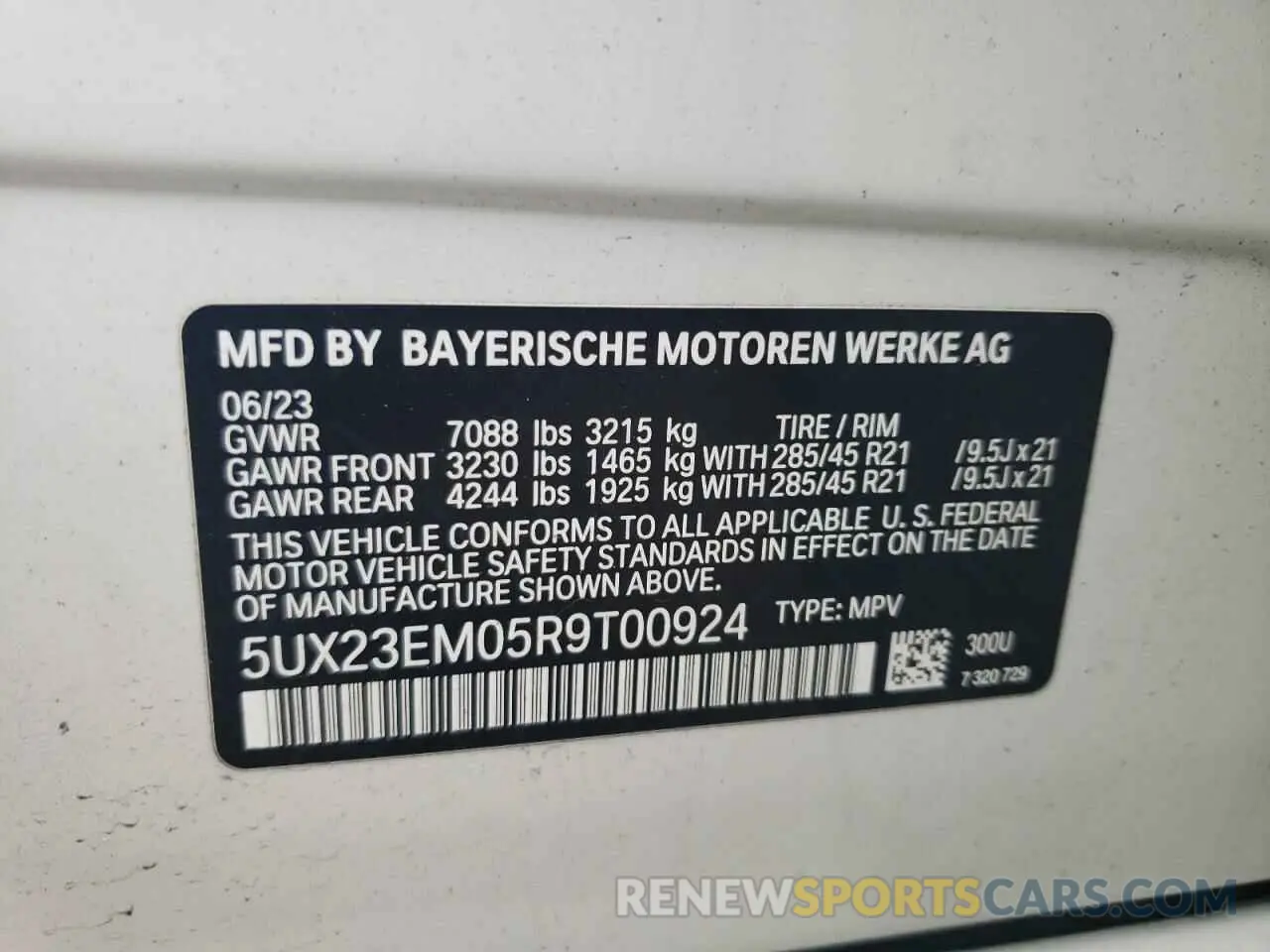13 fotografías del automóvil dañado 5UX23EM05R9T00924 BMW X7 2024