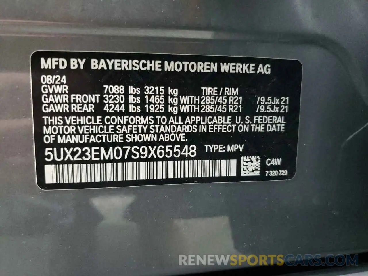 13 fotografías del automóvil dañado 5UX23EM07S9X65548 BMW X7 2025