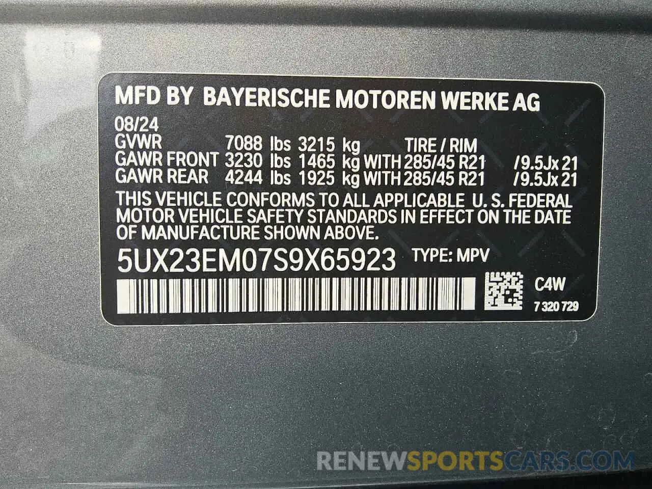 13 fotografías del automóvil dañado 5UX23EM07S9X65923 BMW X7 2025