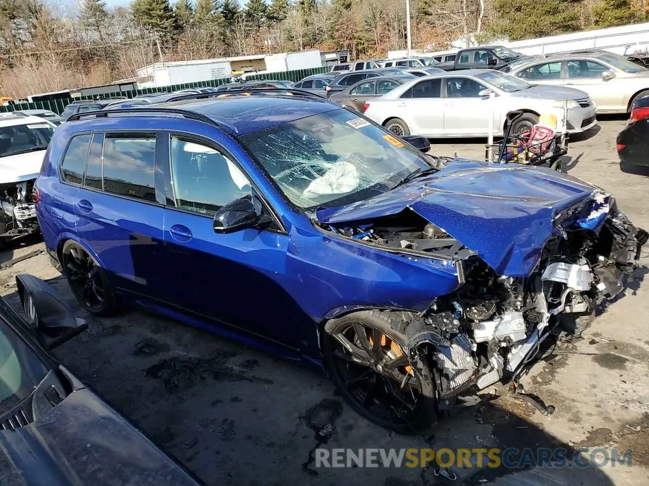 4 fotografías del automóvil dañado 5UX33EM09R9V11872 BMW X7 M60I 2024
