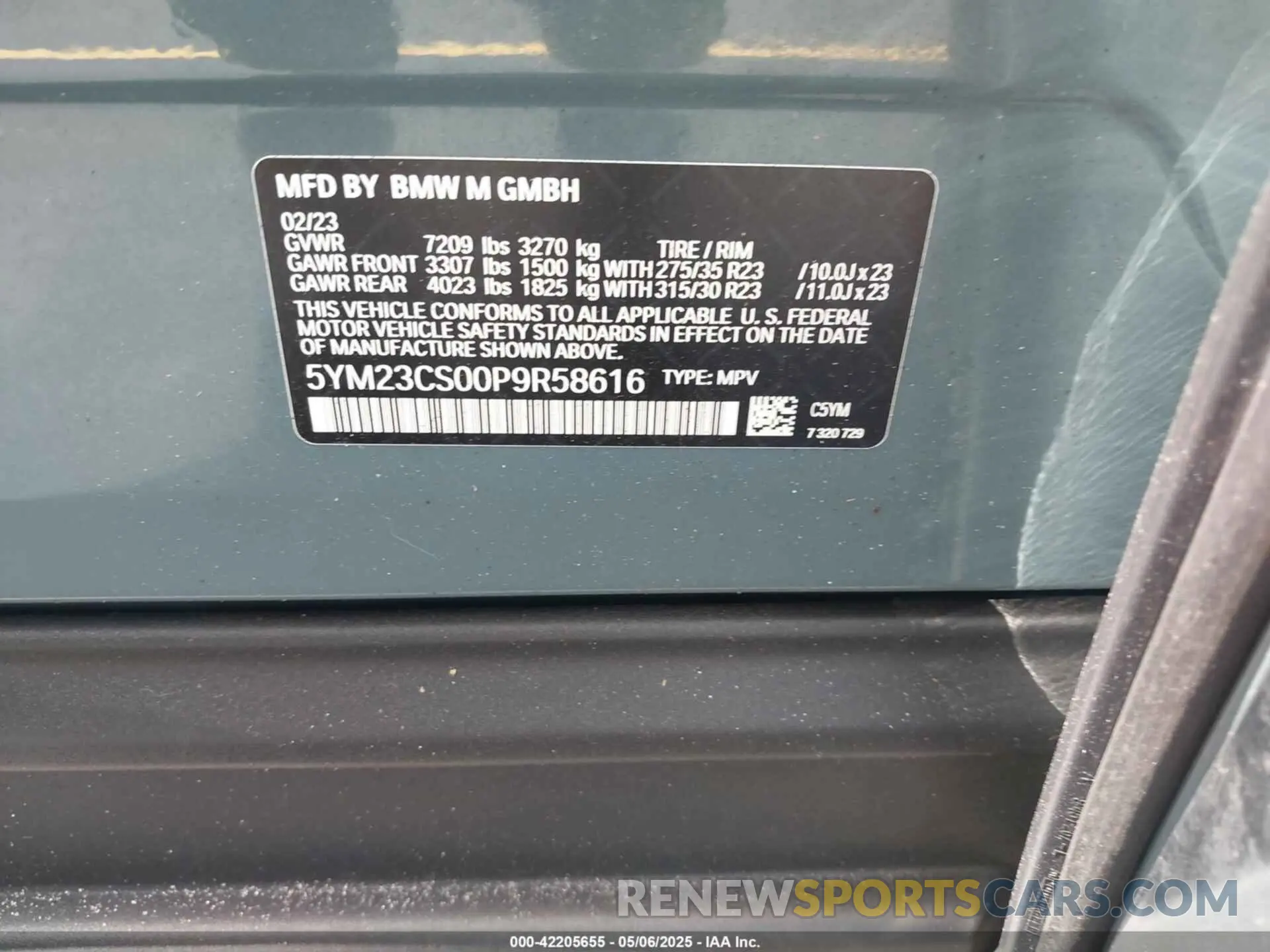 9 fotografías del automóvil dañado 5YM23CS00P9R58616 BMW XM 2023