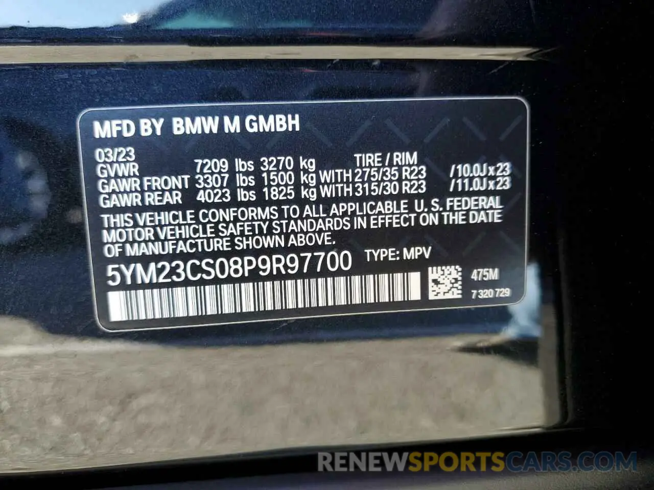 13 fotografías del automóvil dañado 5YM23CS08P9R97700 BMW XM 2023