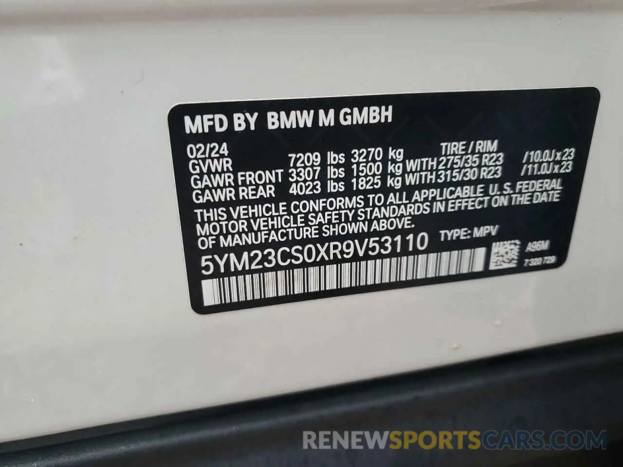 12 fotografías del automóvil dañado 5YM23CS0XR9V53110 BMW XM 2024