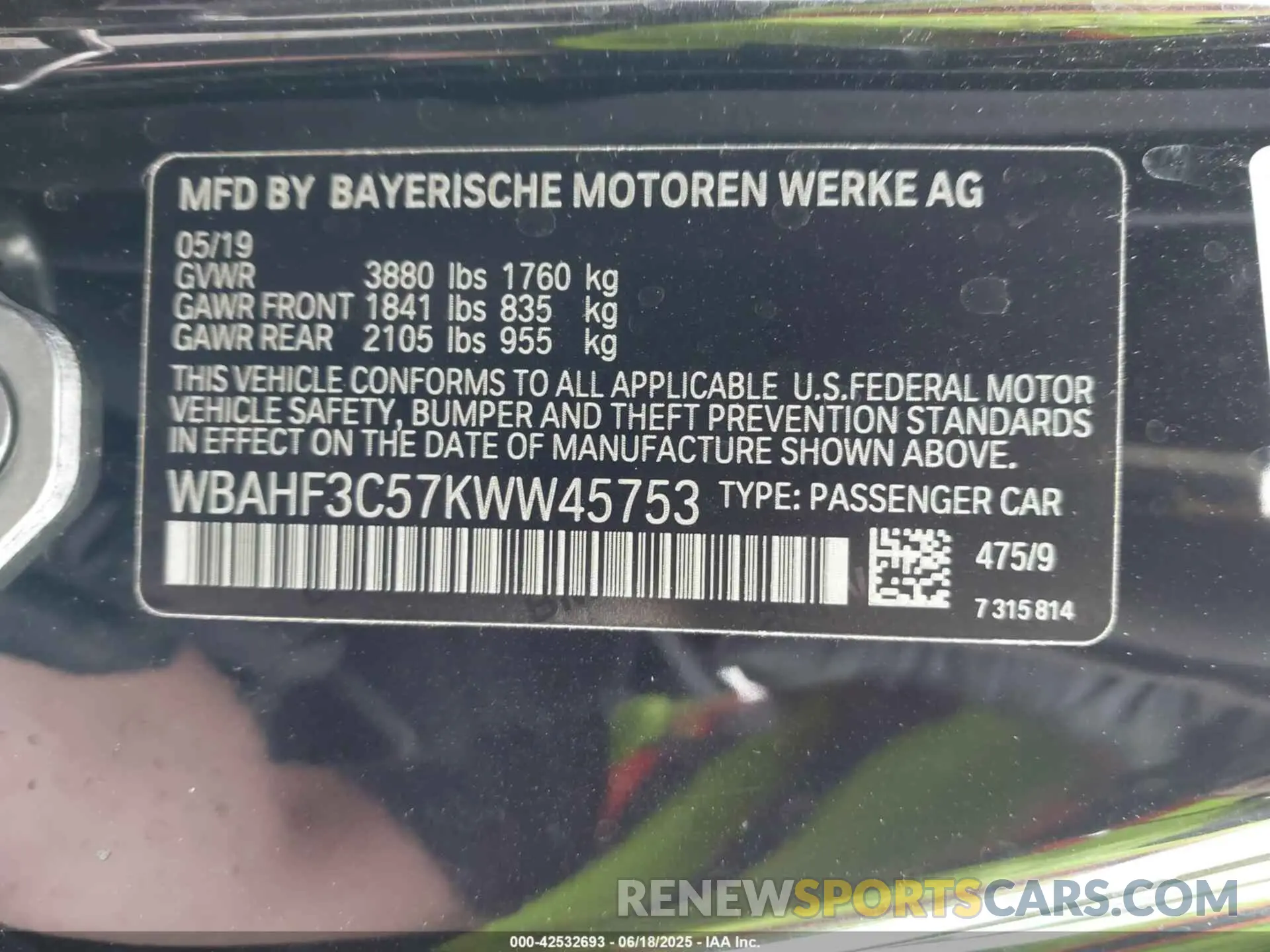 9 fotografías del automóvil dañado WBAHF3C57KWW45753 BMW Z4 2019