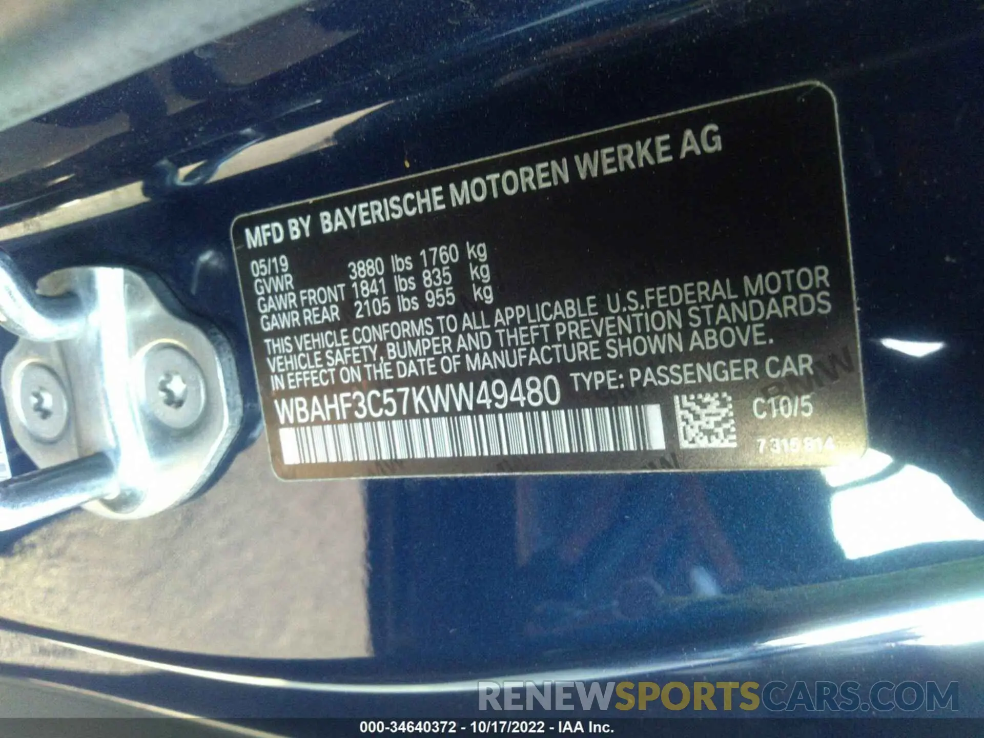 9 fotografías del automóvil dañado WBAHF3C57KWW49480 BMW Z4 2019