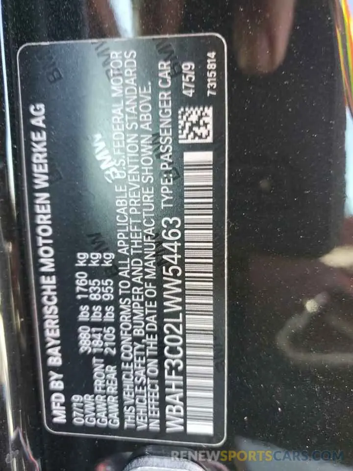 12 fotografías del automóvil dañado WBAHF3C02LWW54463 BMW Z4 2020