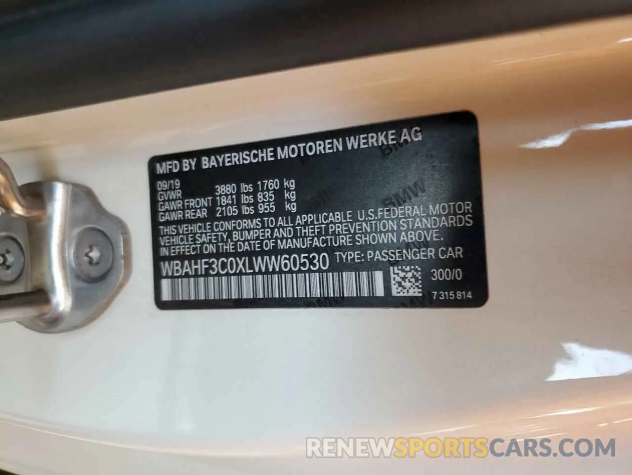 12 fotografías del automóvil dañado WBAHF3C0XLWW60530 BMW Z4 2020