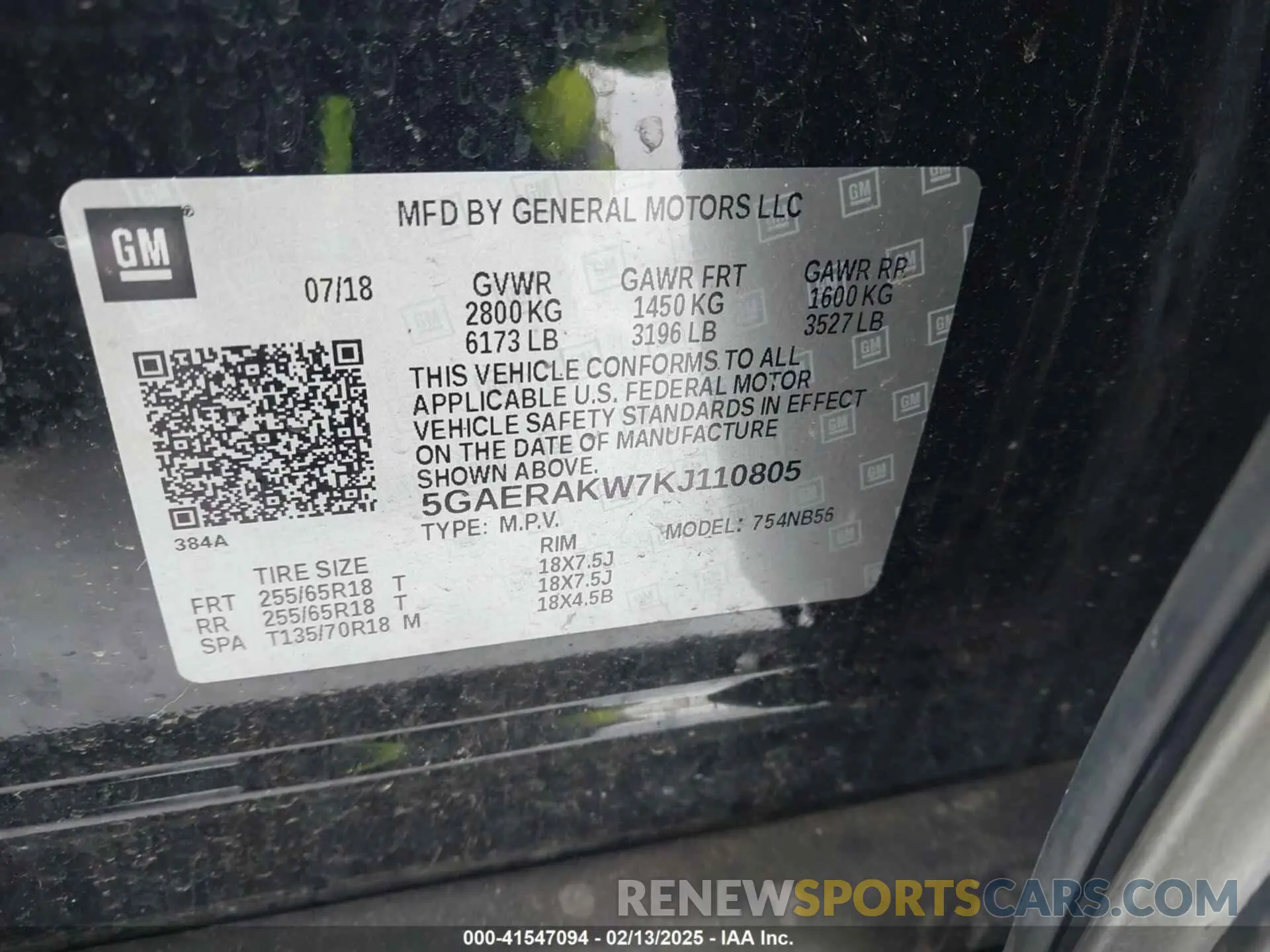9 fotografías del automóvil dañado 5GAERAKW7KJ110805 BUICK ENCLAVE 2019