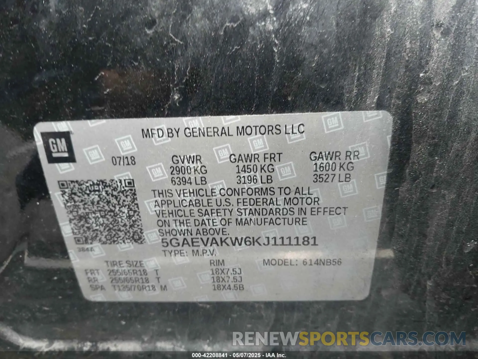 9 fotografías del automóvil dañado 5GAEVAKW6KJ111181 BUICK ENCLAVE 2019