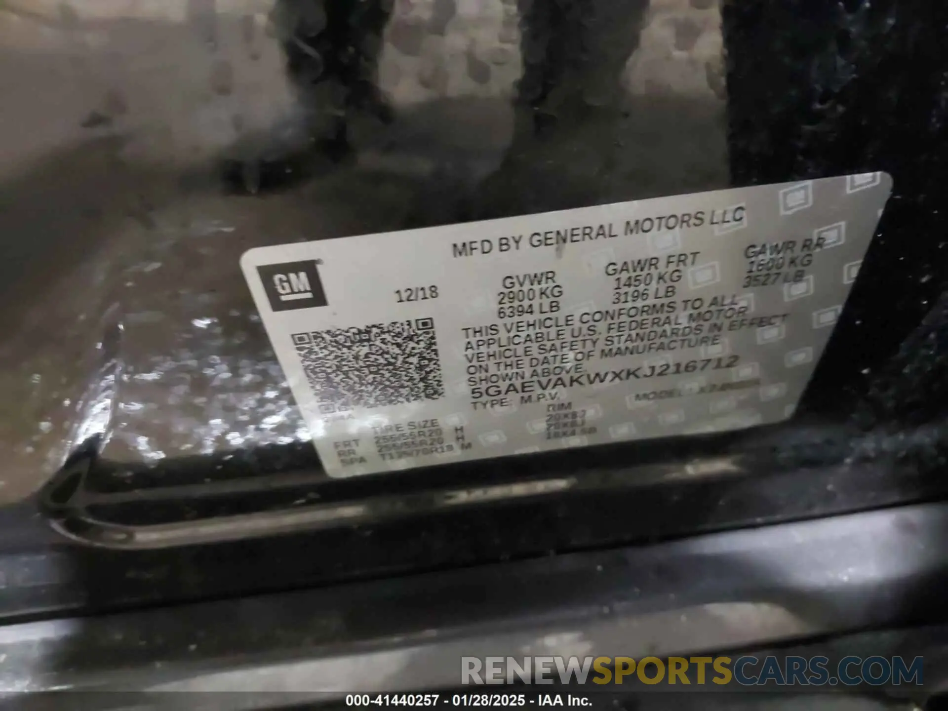 9 fotografías del automóvil dañado 5GAEVAKWXKJ216712 BUICK ENCLAVE 2019