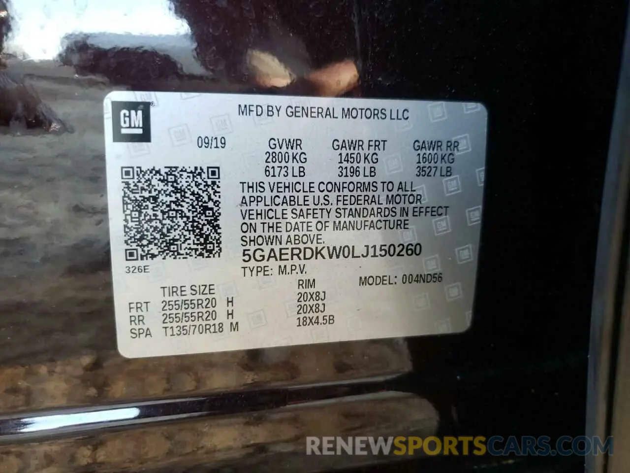13 fotografías del automóvil dañado 5GAERDKW0LJ150260 BUICK ENCLAVE 2020