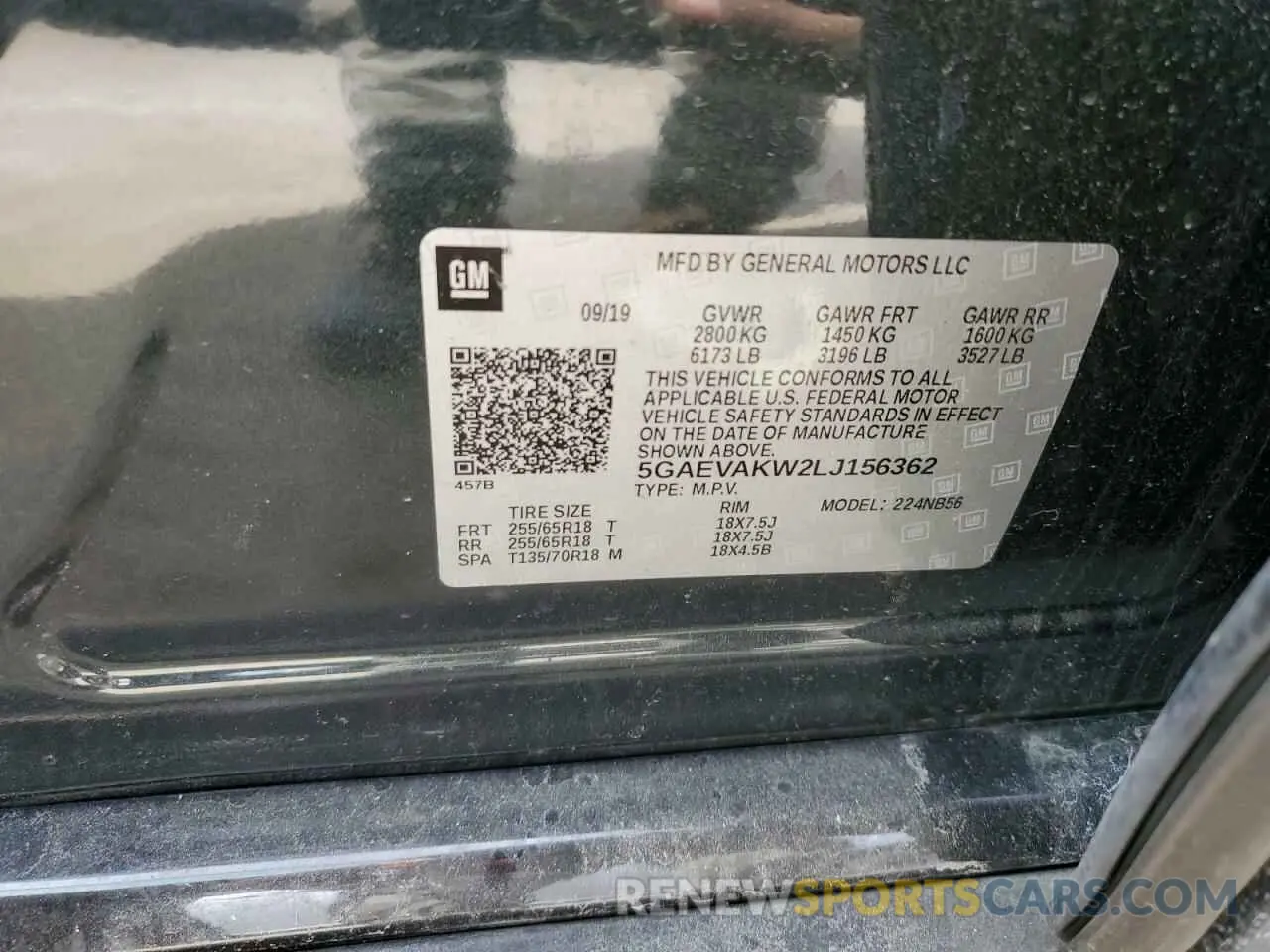 13 fotografías del automóvil dañado 5GAEVAKW2LJ156362 BUICK ENCLAVE 2020