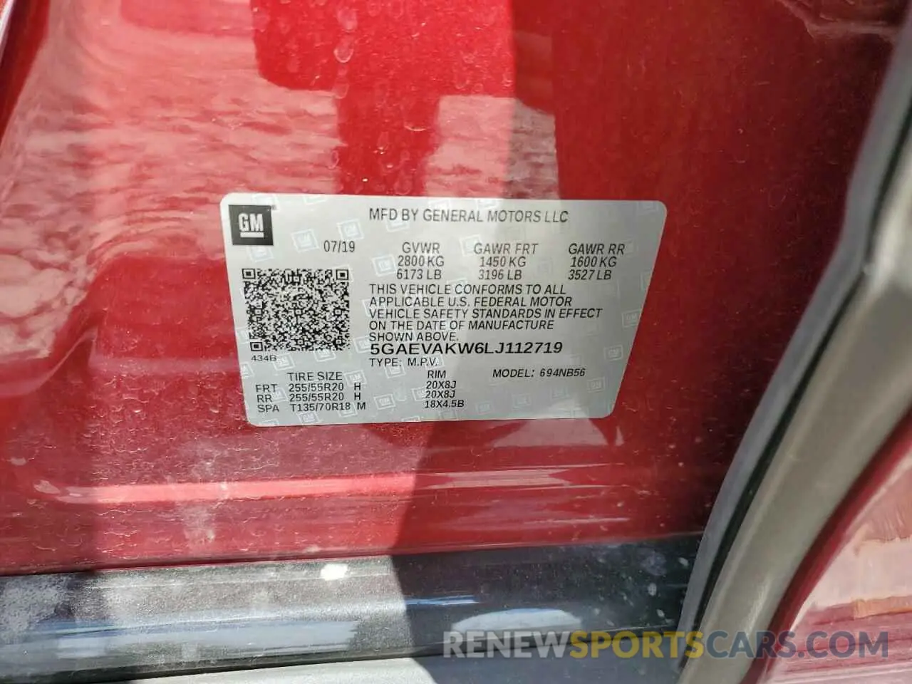 14 fotografías del automóvil dañado 5GAEVAKW6LJ112719 BUICK ENCLAVE 2020