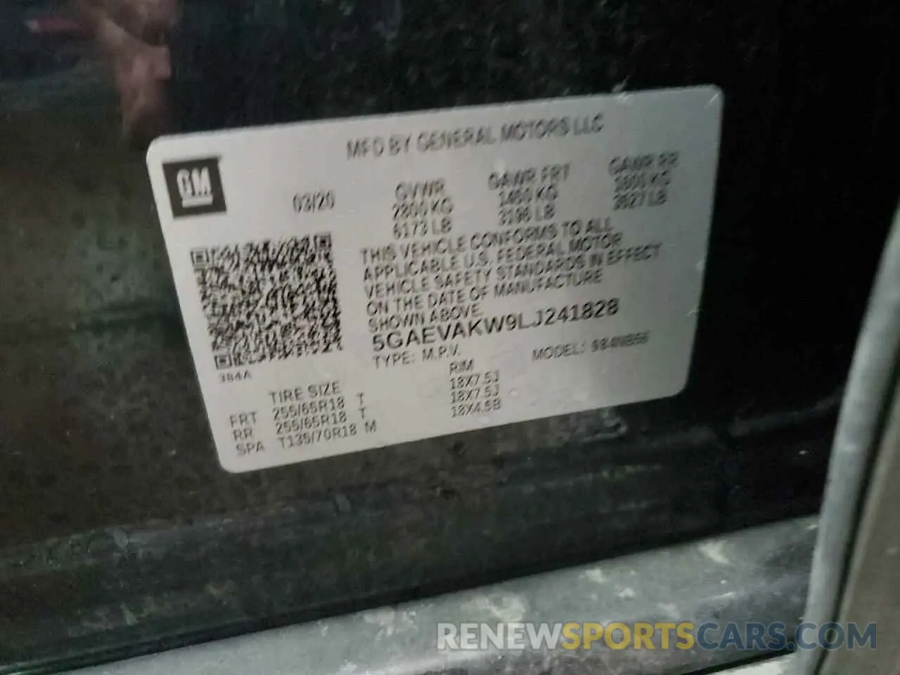 14 fotografías del automóvil dañado 5GAEVAKW9LJ241828 BUICK ENCLAVE 2020