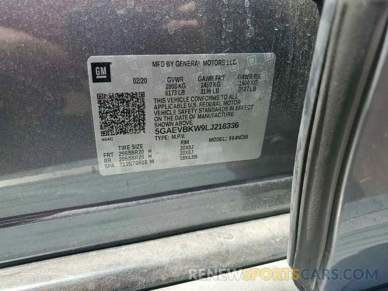12 fotografías del automóvil dañado 5GAEVBKW9LJ216336 BUICK ENCLAVE 2020