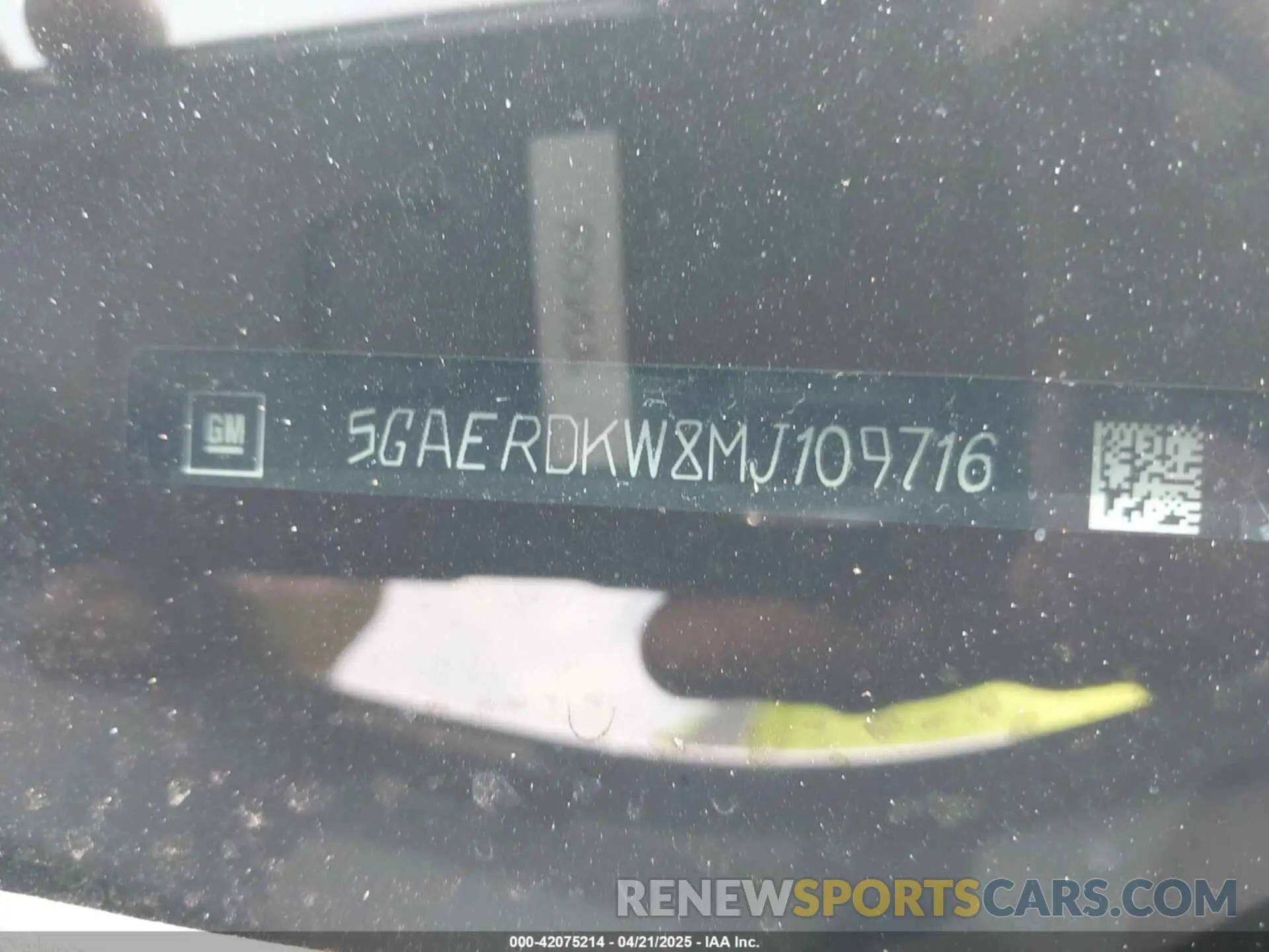 9 fotografías del automóvil dañado 5GAERDKW8MJ109716 BUICK ENCLAVE 2021