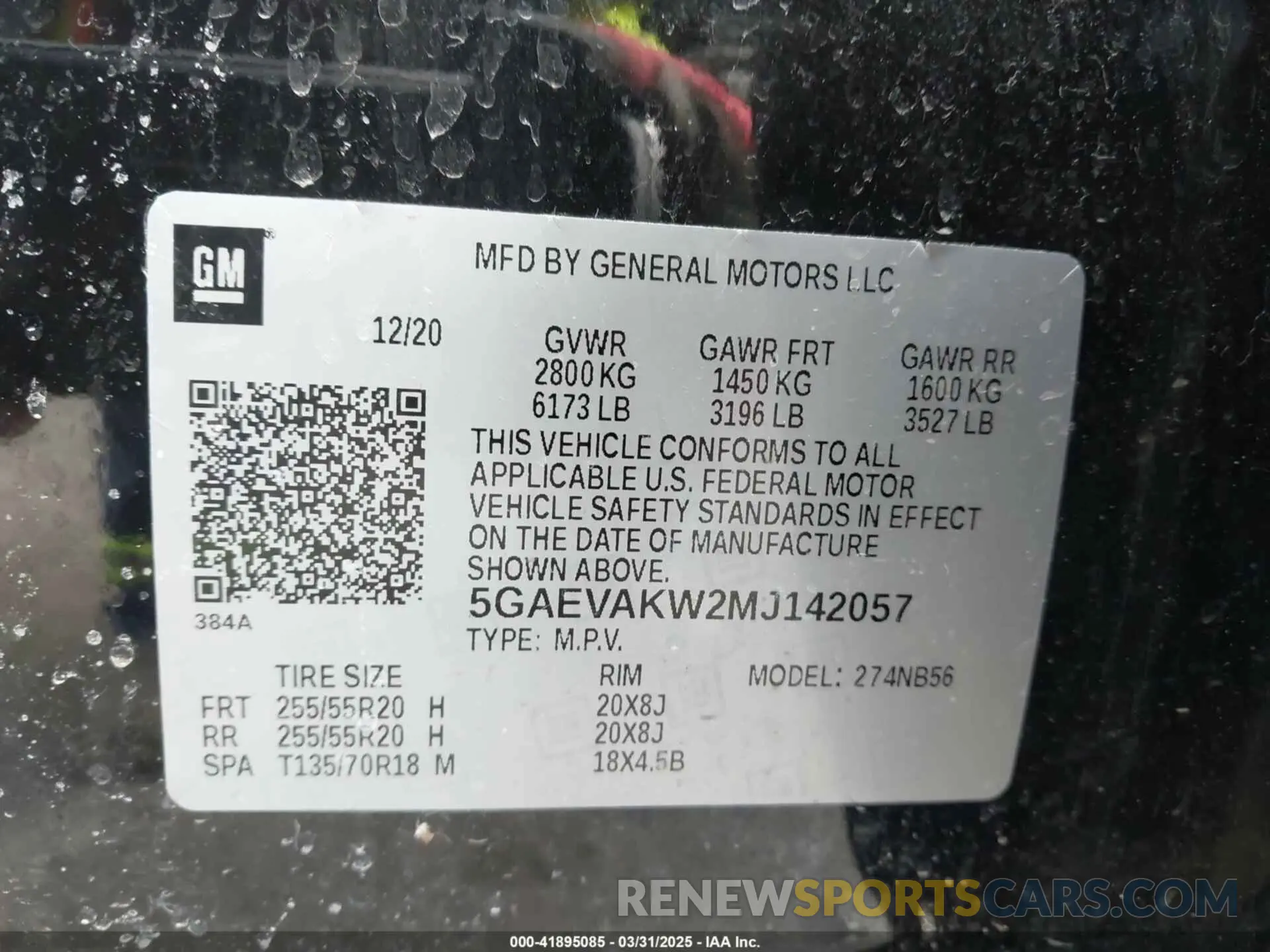 9 fotografías del automóvil dañado 5GAEVAKW2MJ142057 BUICK ENCLAVE 2021