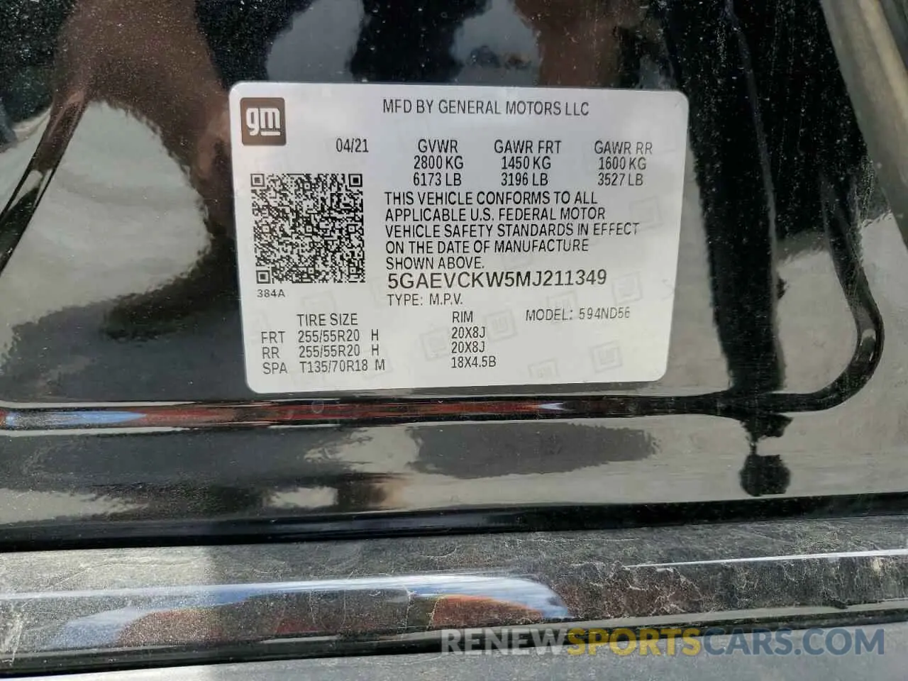 14 fotografías del automóvil dañado 5GAEVCKW5MJ211349 BUICK ENCLAVE 2021