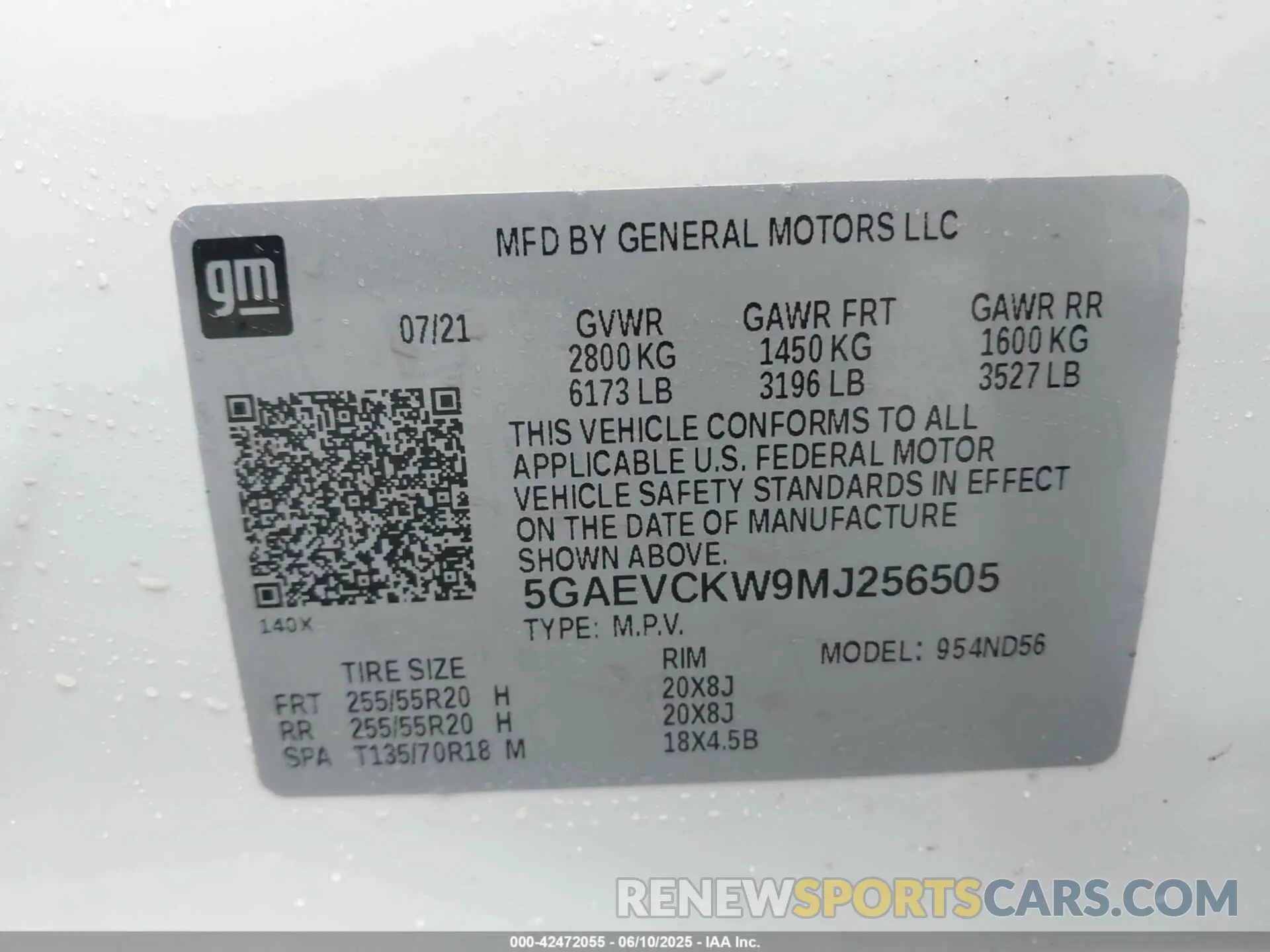 9 fotografías del automóvil dañado 5GAEVCKW9MJ256505 BUICK ENCLAVE 2021