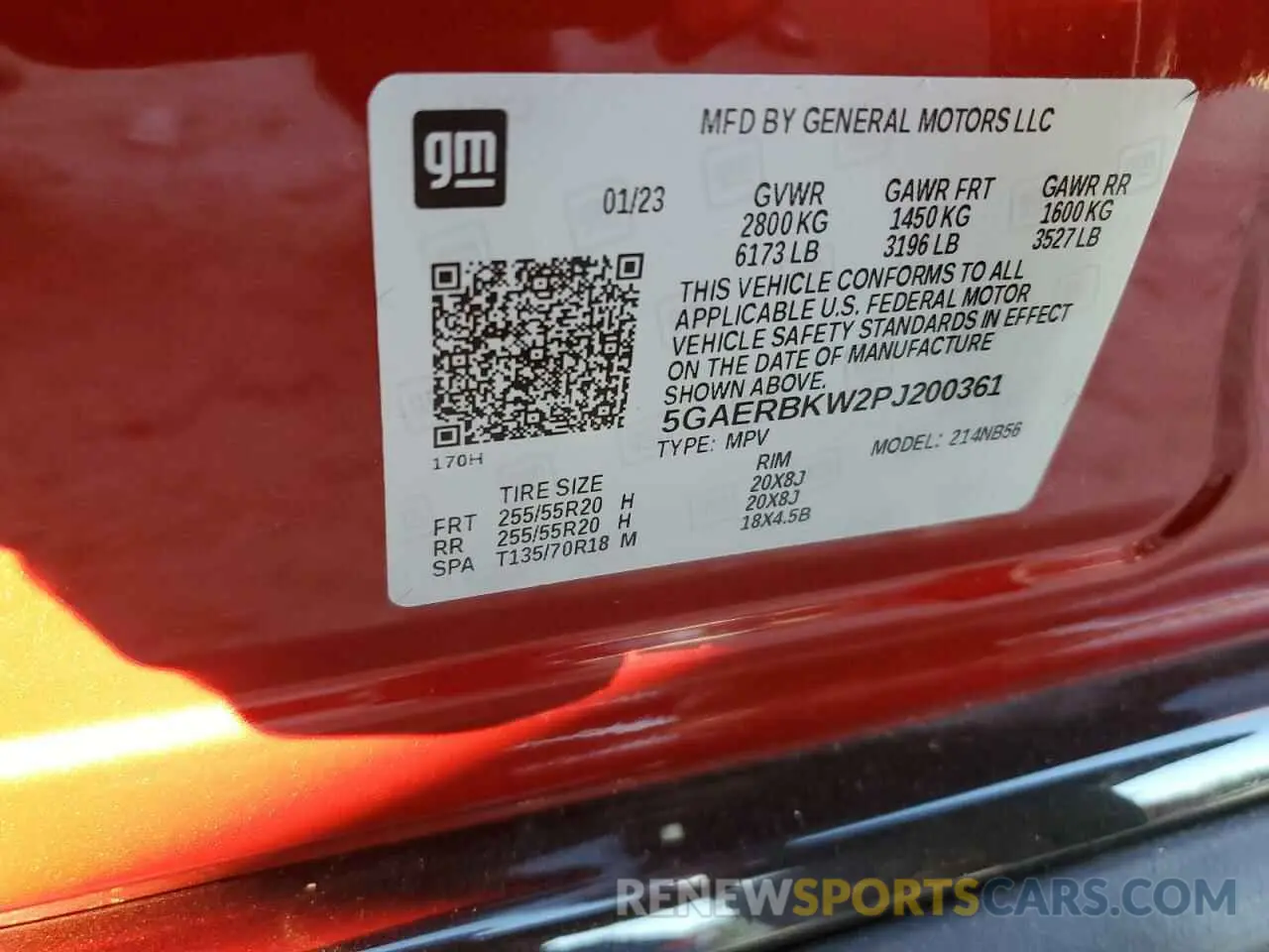 16 fotografías del automóvil dañado 5GAERBKW2PJ200361 BUICK ENCLAVE 2023
