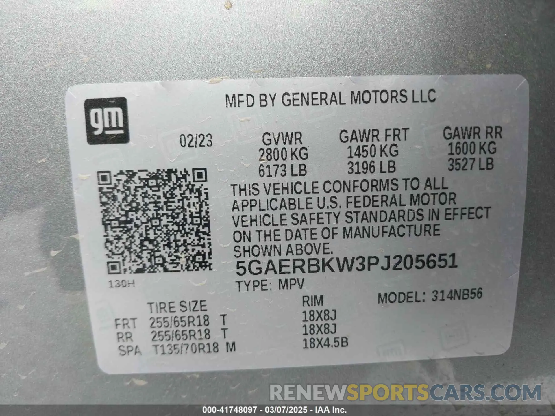 9 fotografías del automóvil dañado 5GAERBKW3PJ205651 BUICK ENCLAVE 2023