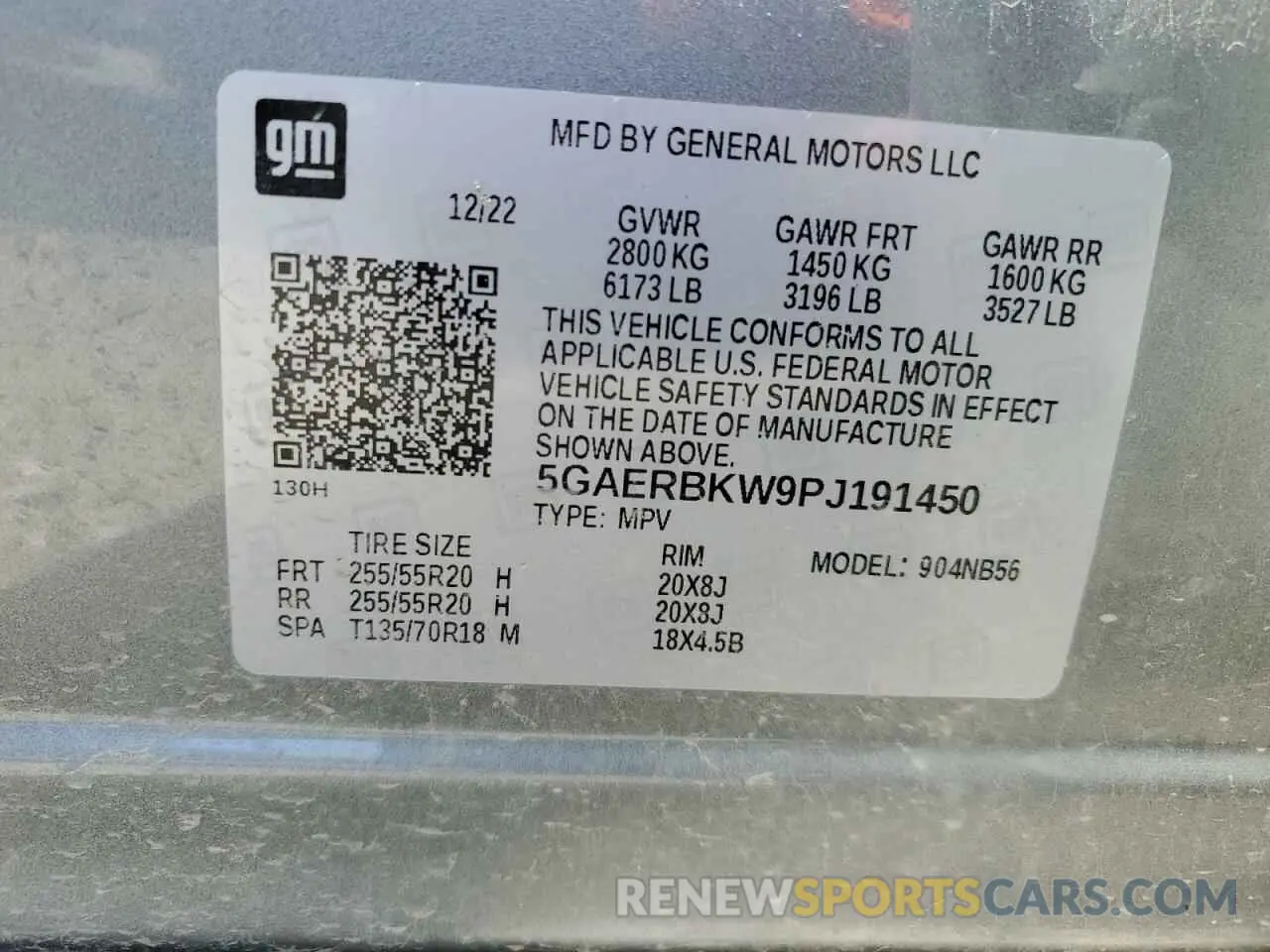 13 fotografías del automóvil dañado 5GAERBKW9PJ191450 BUICK ENCLAVE 2023