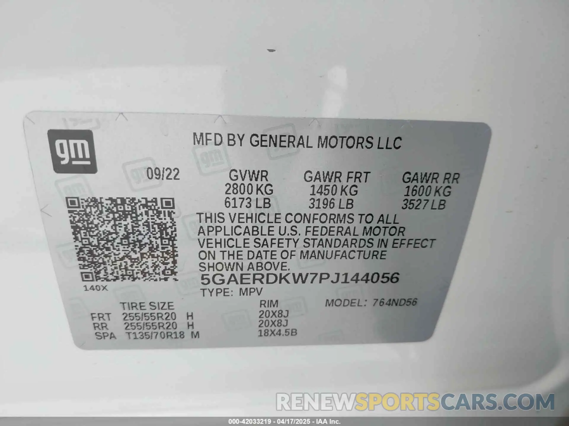 9 fotografías del automóvil dañado 5GAERDKW7PJ144056 BUICK ENCLAVE 2023