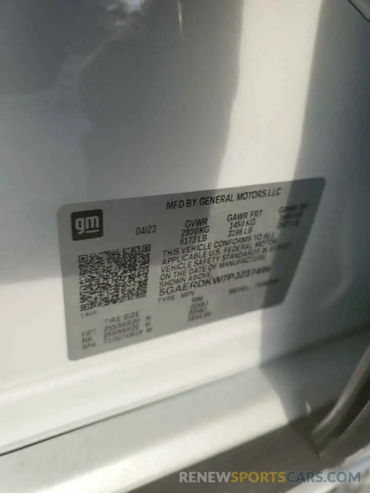 14 fotografías del automóvil dañado 5GAERDKW7PJ237496 BUICK ENCLAVE 2023