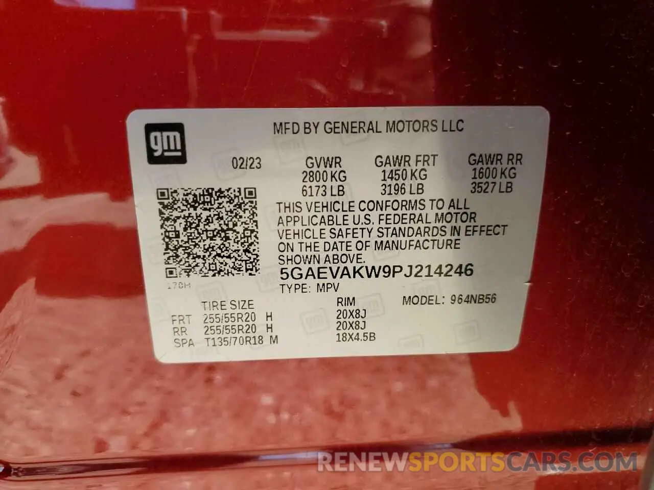 14 fotografías del automóvil dañado 5GAEVAKW9PJ214246 BUICK ENCLAVE 2023
