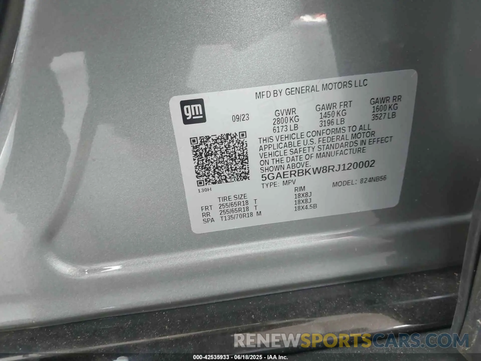 9 fotografías del automóvil dañado 5GAERBKW8RJ120002 BUICK ENCLAVE 2024