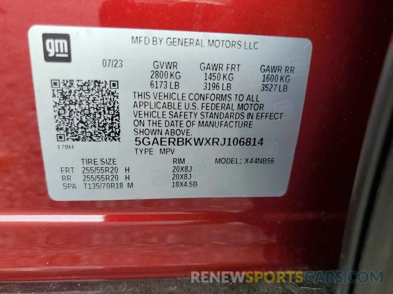 13 fotografías del automóvil dañado 5GAERBKWXRJ106814 BUICK ENCLAVE 2024