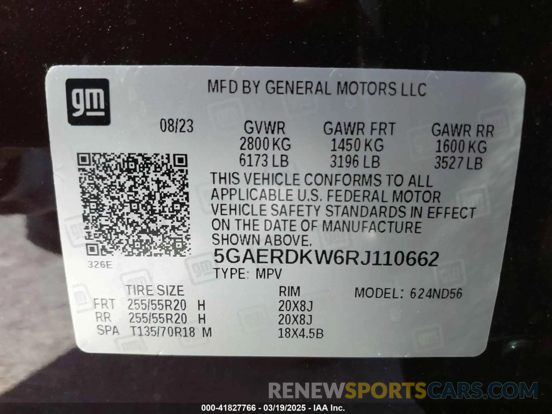 9 fotografías del automóvil dañado 5GAERDKW6RJ110662 BUICK ENCLAVE 2024