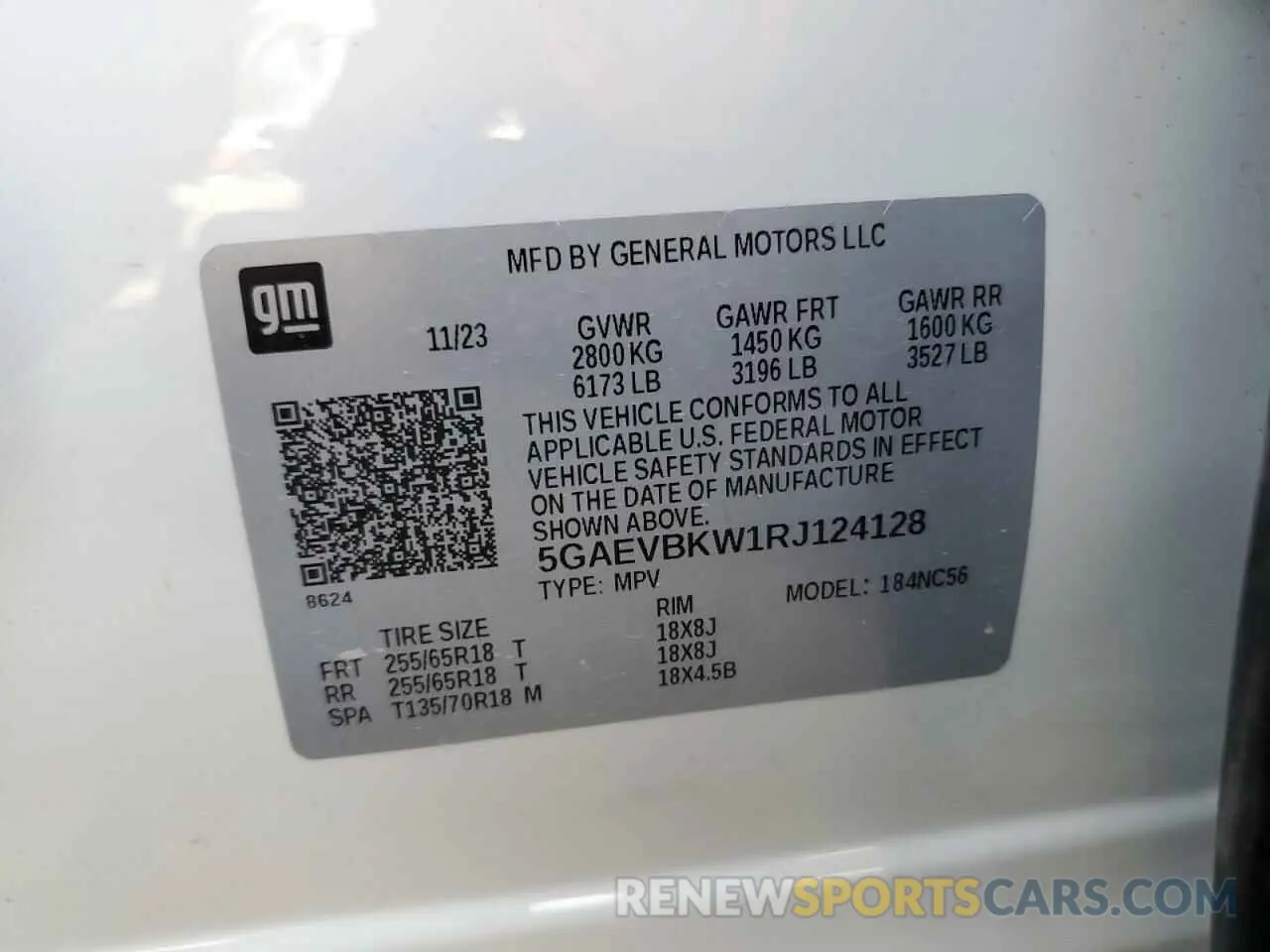 13 fotografías del automóvil dañado 5GAEVBKW1RJ124128 BUICK ENCLAVE 2024