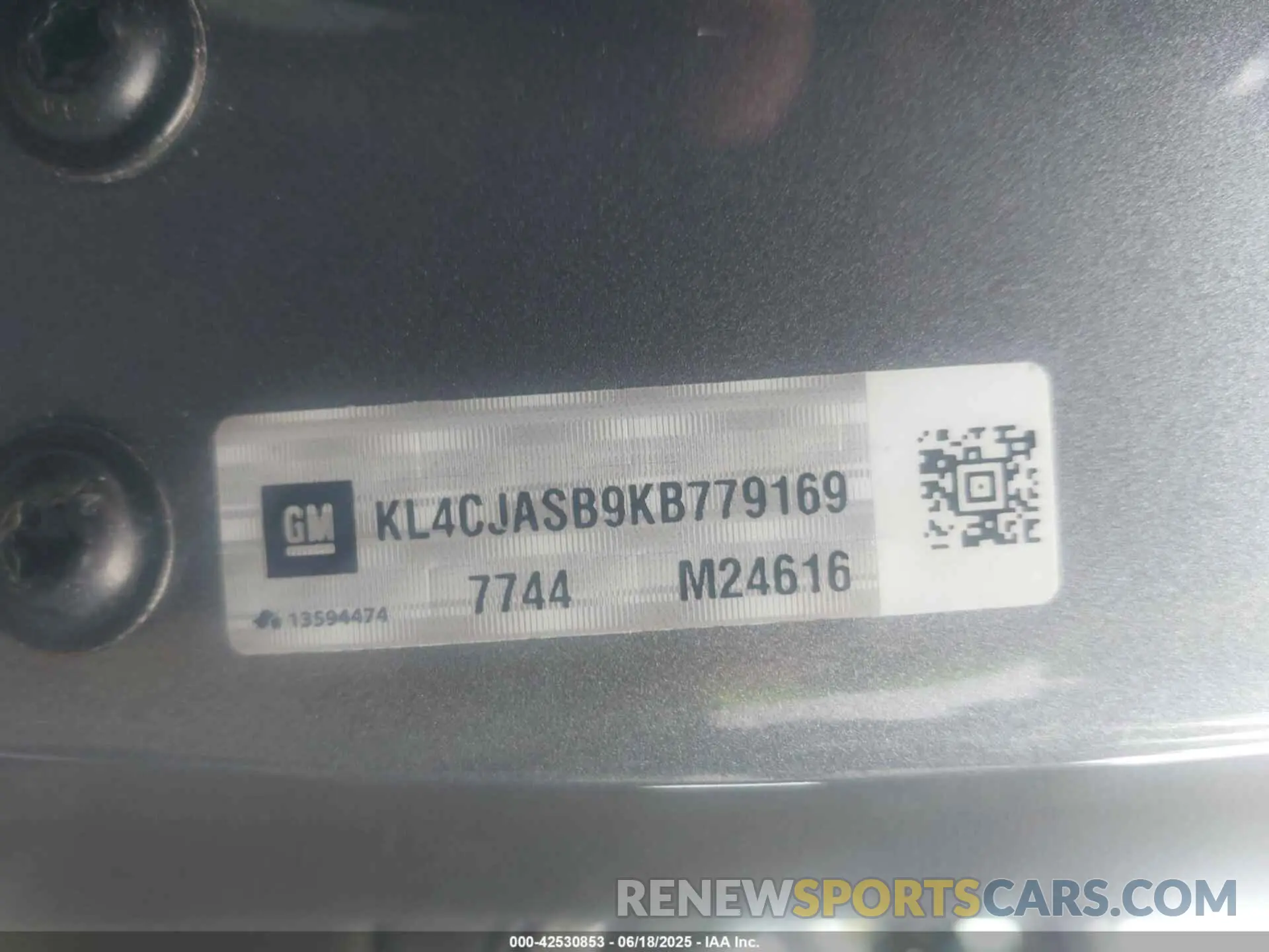 9 fotografías del automóvil dañado KL4CJASB9KB779169 BUICK ENCORE 2019