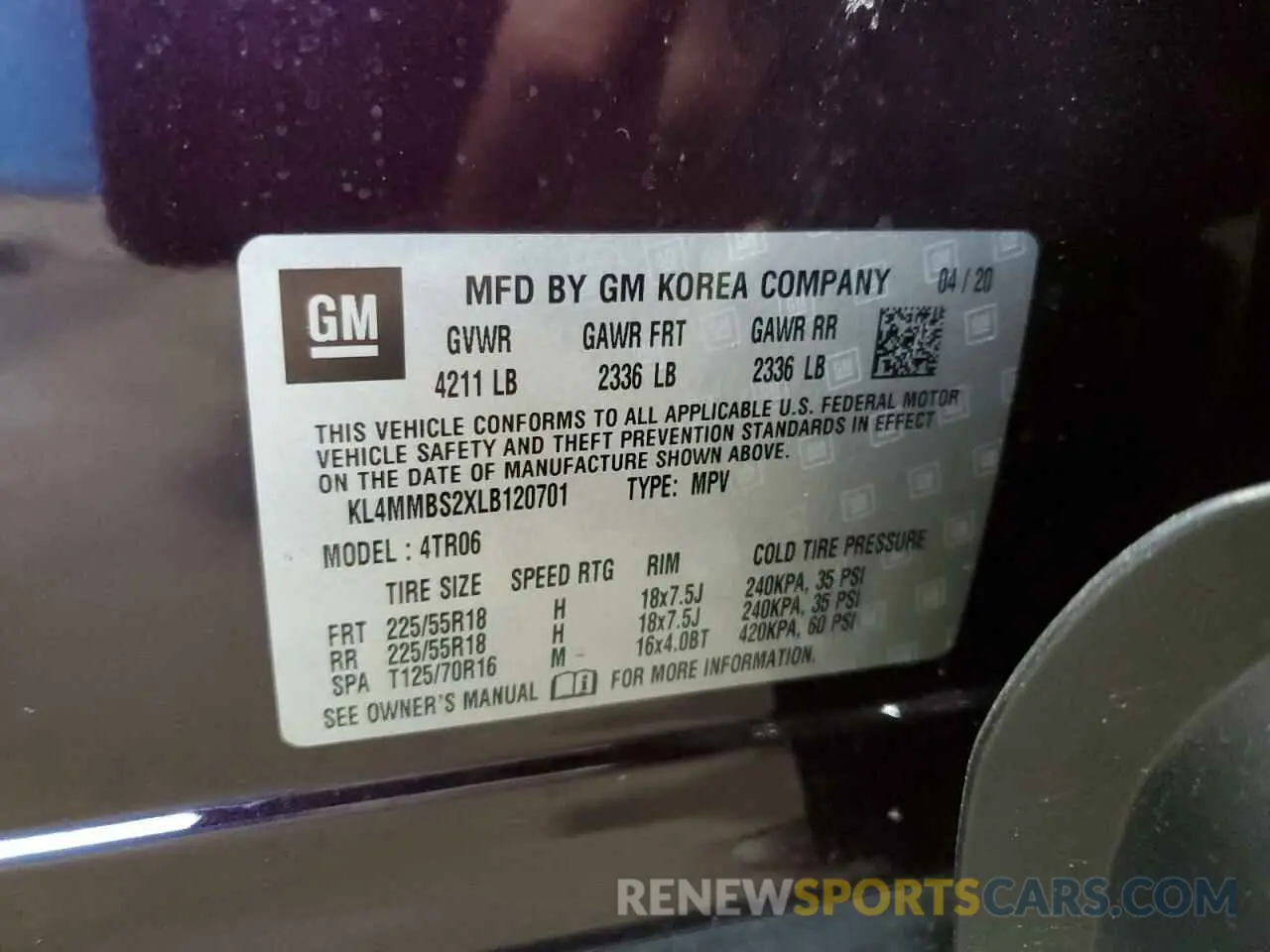 13 fotografías del automóvil dañado KL4MMBS2XLB120701 BUICK ENCORE 2020