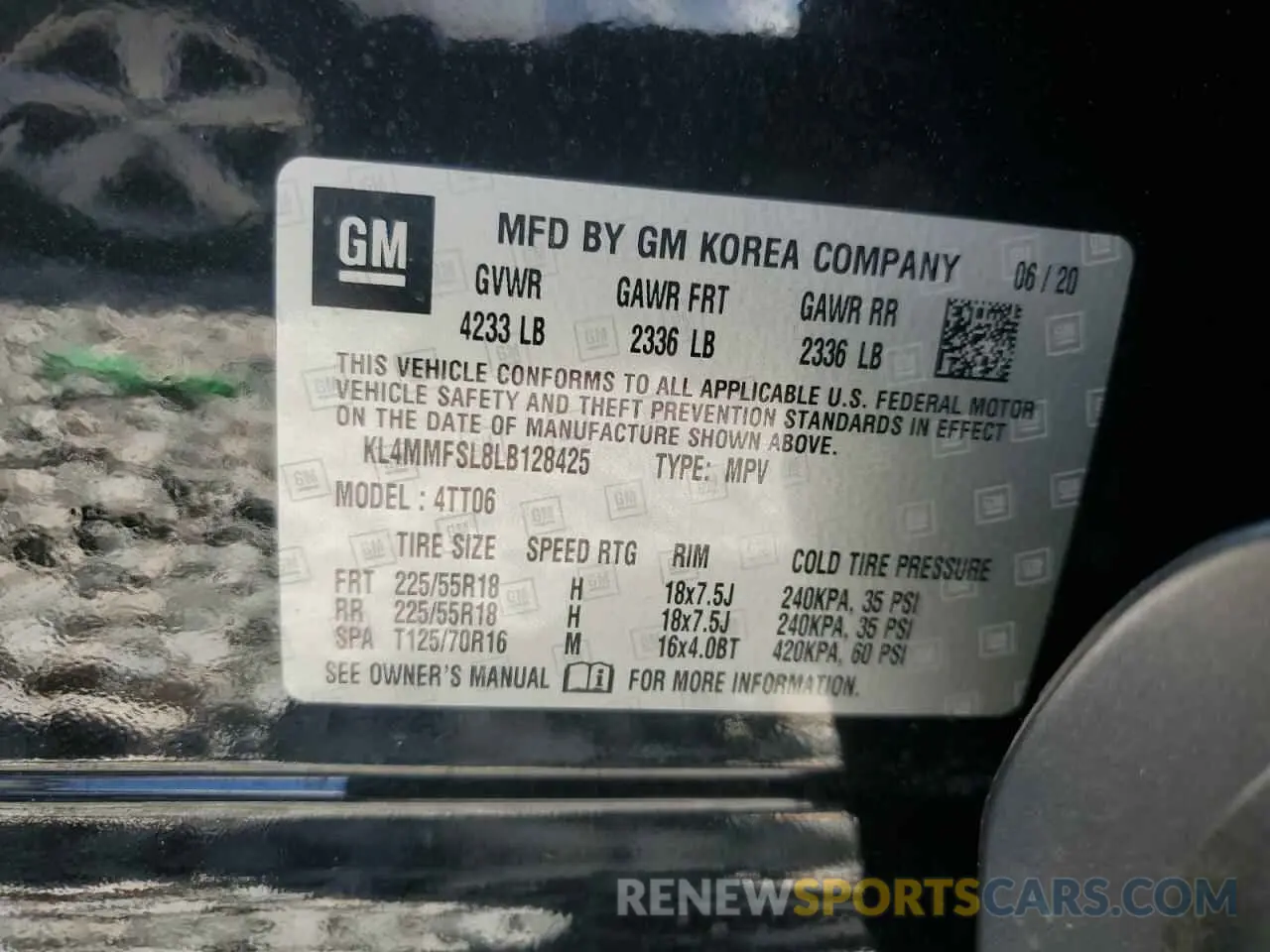 13 fotografías del automóvil dañado KL4MMFSL8LB128425 BUICK ENCORE 2020