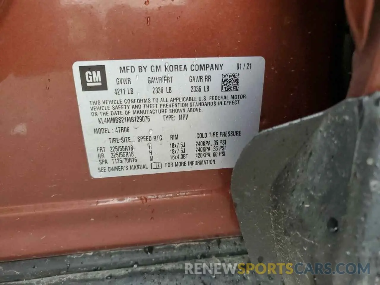 14 fotografías del automóvil dañado KL4MMBS21MB129076 BUICK ENCORE 2021